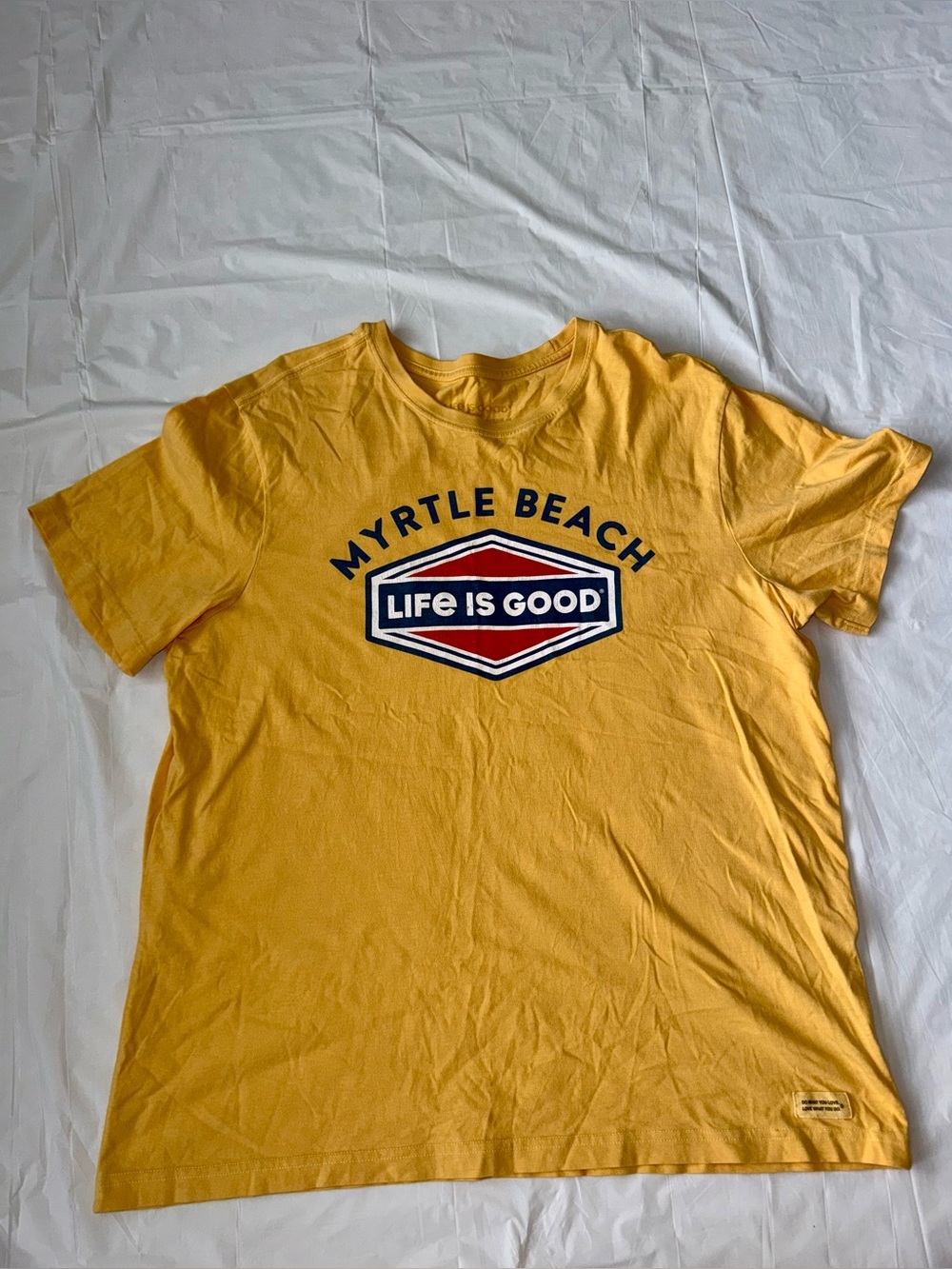 Life Is Good Unisex Yellow Myrtle Beach Graphic Tee